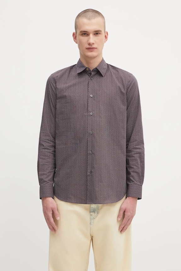 Paul Smith cotton shirt classic maroon M1R.901U.T02718
