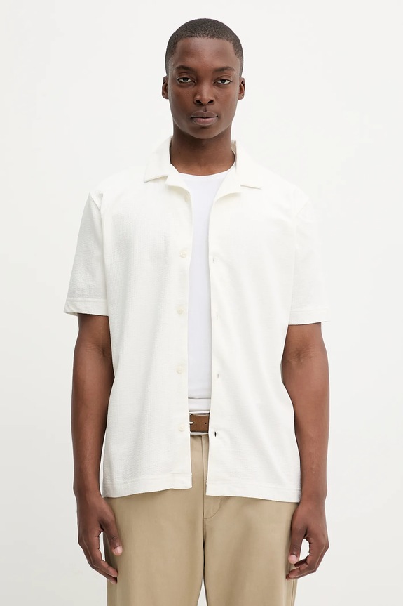 Πουκάμισο Marc O'Polo με ελαστάν μπεζ 526204753088