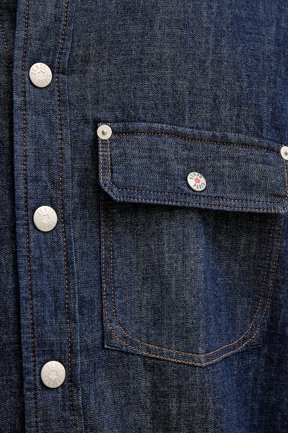 Kenzo cămașă FF65DC5066E1 bleumarin