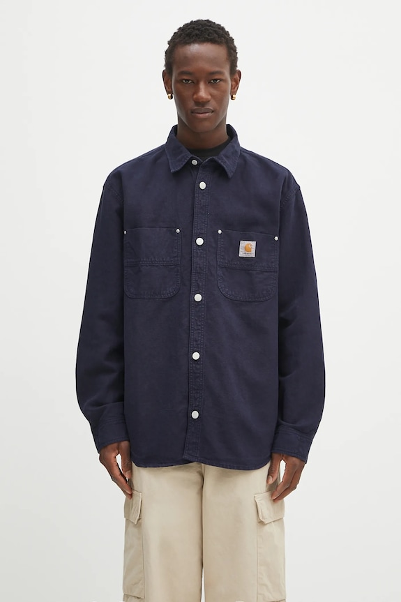 Carhartt WIP koszula Walter casual granatowy I033578.1CGD