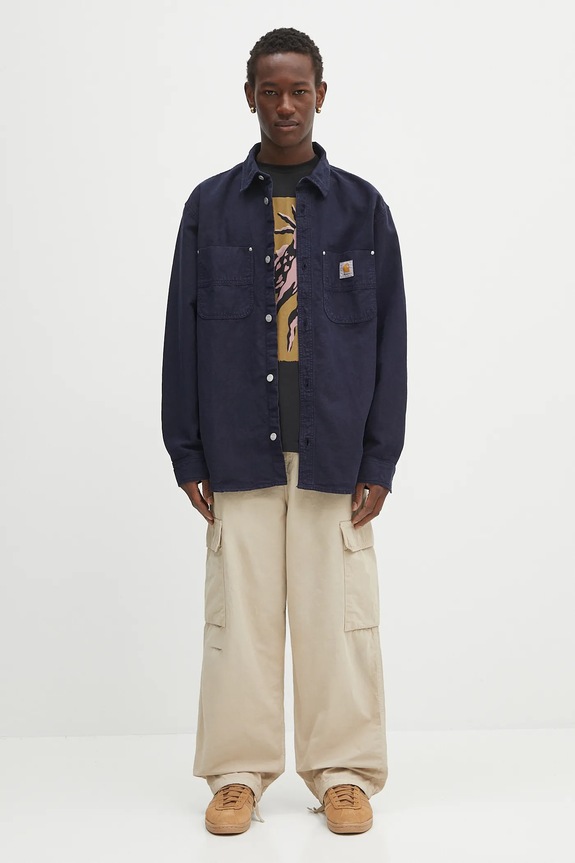 Carhartt WIP koszula Walter I033578.1CGD granatowy