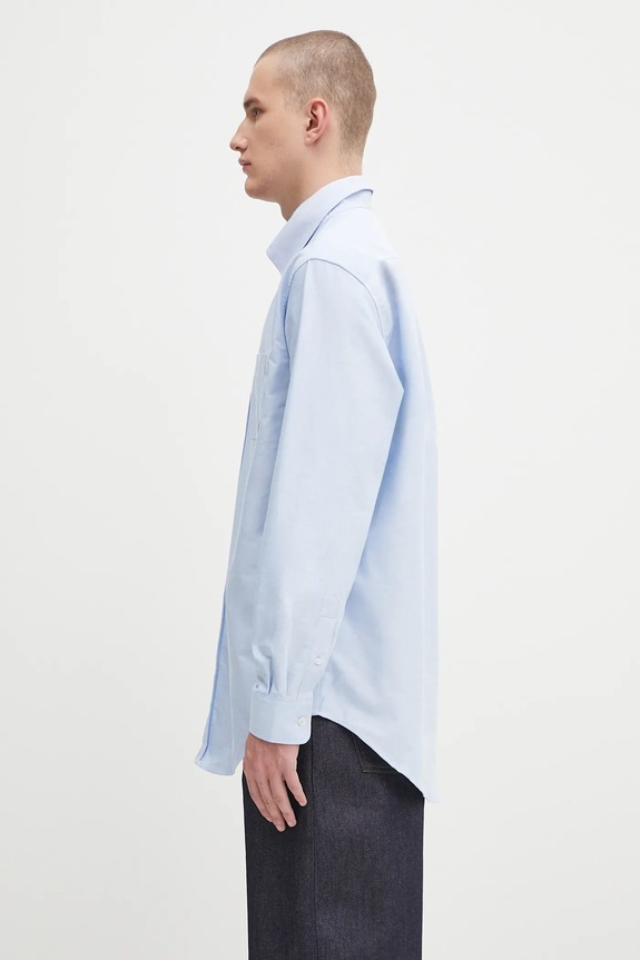 Bavlněná košile Drôle de Monsieur La Chemise Oxford H.SH240.CO225 modrá SS26