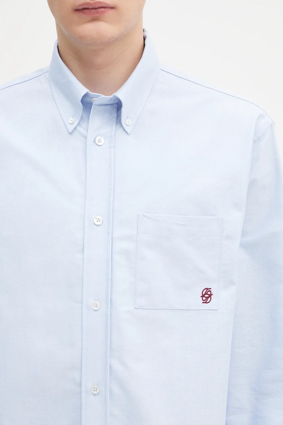 Bavlněná košile Drôle de Monsieur La Chemise Oxford modrá H.SH240.CO225