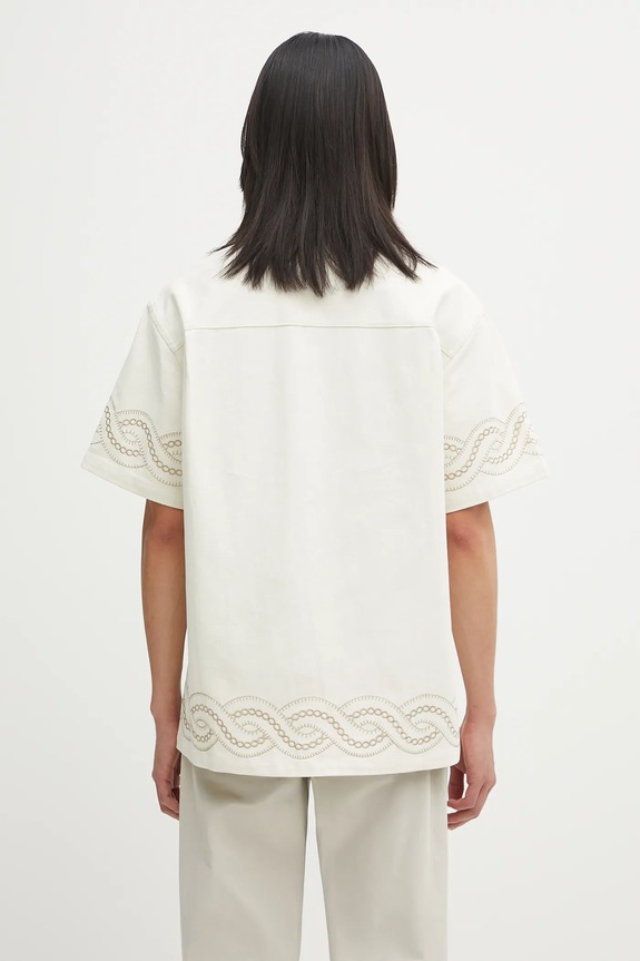 Îmbrăcăminte Drôle de Monsieur cămașă din bumbac La Chemise BrodEe Tresses H.SH227.CO215 bej