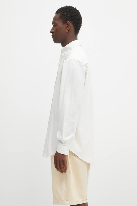 Drôle de Monsieur cămașă din bumbac La Chemise Oxford PERM.SH173.CO116 bej AW25