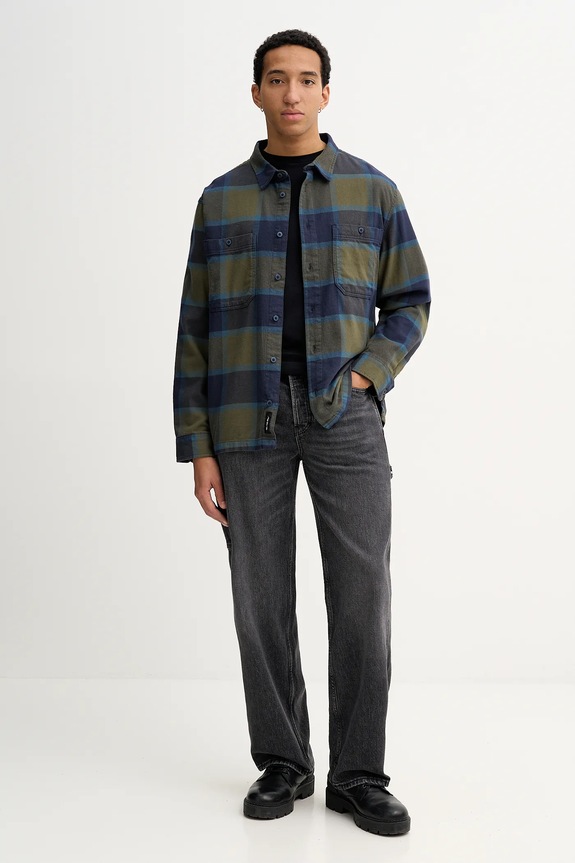 Vans cămașă din bumbac VN000P7ZF0O1 verde AW25