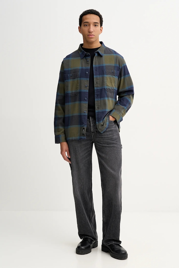 Vans cămașă din bumbac VN000P7ZF0O1 verde AW25