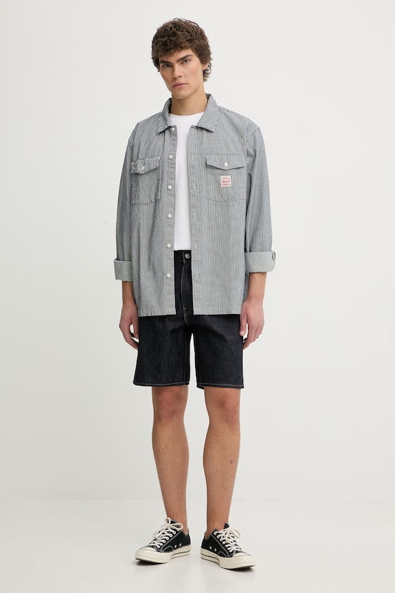 Βαμβακερό πουκάμισο Levi's 003O2 σκούρο μπλε AA00