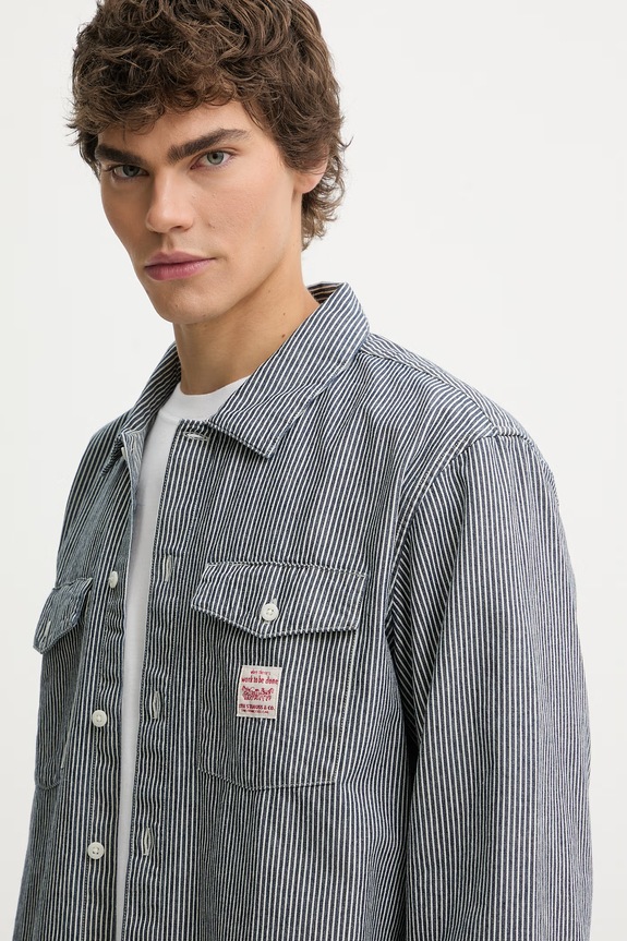 Βαμβακερό πουκάμισο Levi's σκούρο μπλε 003O2