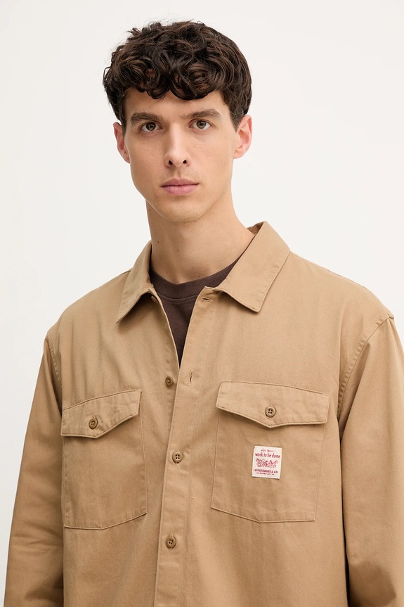 Levi's koszula bawełniana brązowy 003O2