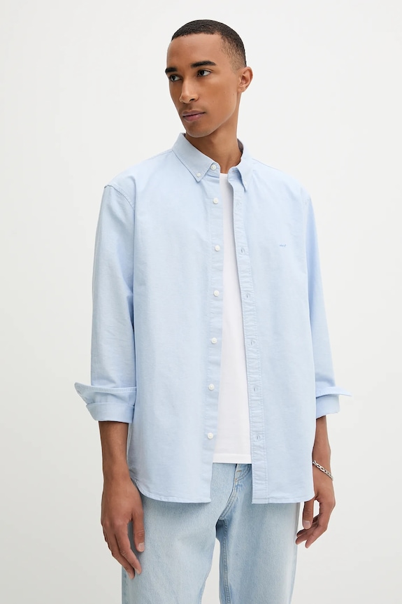 Bavlněná košile Levi's dlouhý modrá A7210.0050