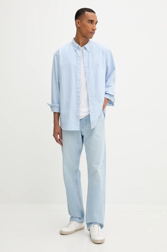 Bavlněná košile Levi's A7210.0050 modrá AW25
