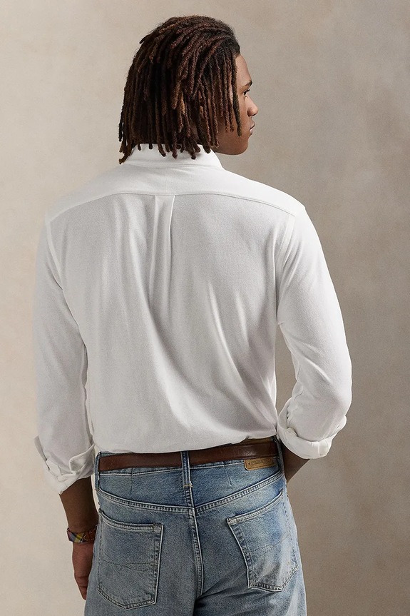 Βαμβακερό πουκάμισο Polo Ralph Lauren 710979488 λευκό AW25