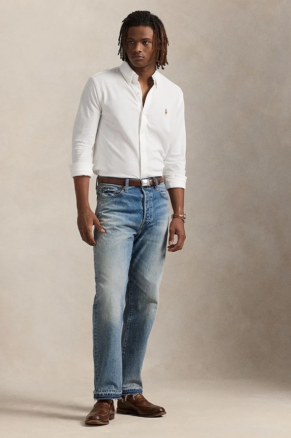 Ρούχα Βαμβακερό πουκάμισο Polo Ralph Lauren 710979488 λευκό