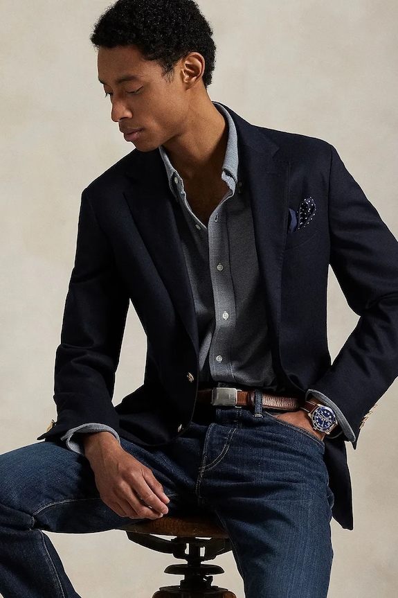 Polo Ralph Lauren cămașă din bumbac 710979488 bleumarin