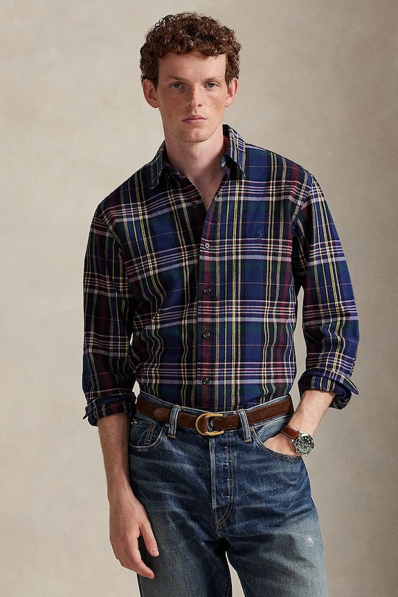 Polo Ralph Lauren cămașă din bumbac cu modele verde 710P00524