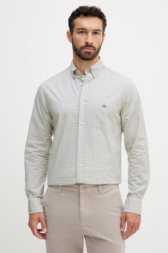 Gant koszula bawełniana regular zielony 3250149