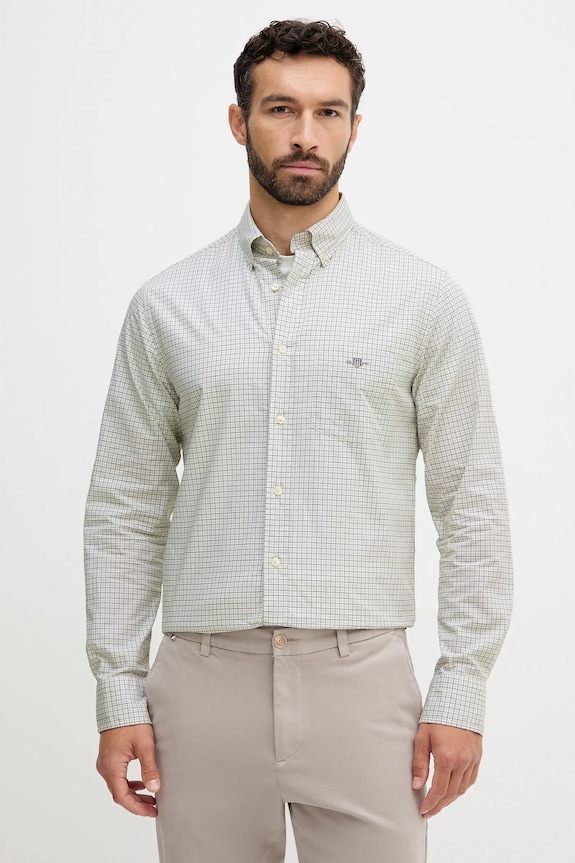 Gant koszula bawełniana regular zielony 3250149