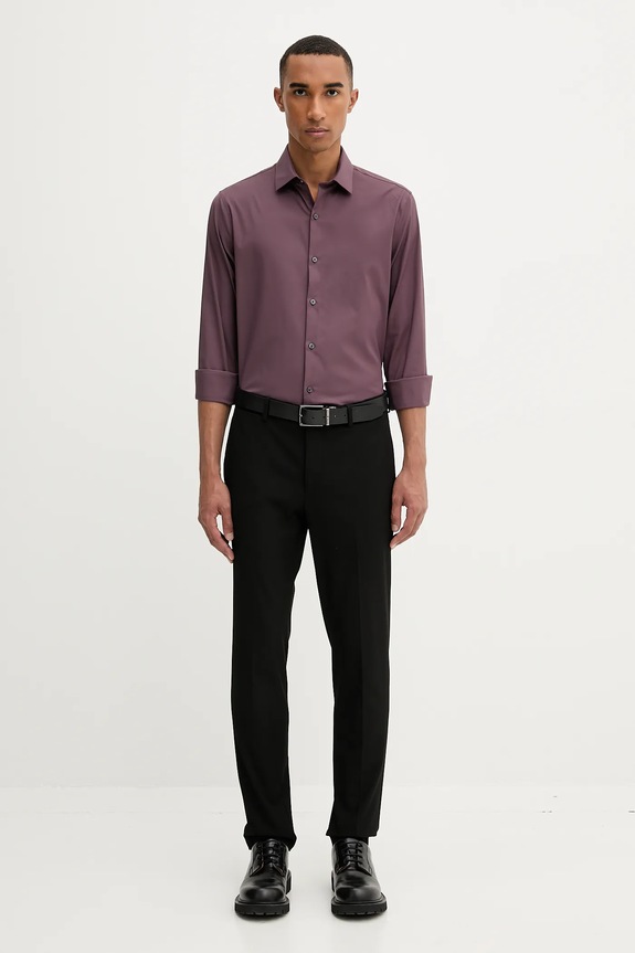 Košile Calvin Klein LV019EU073 burgundské AW25