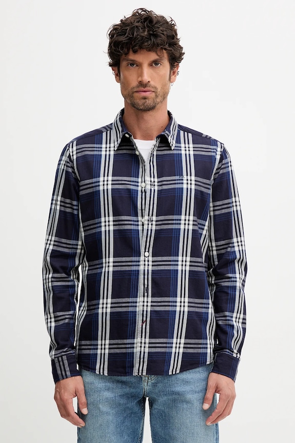 Pepe Jeans koszula bawełniana wzorzyste granatowy PM3090824