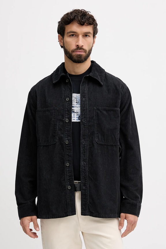 Menčestrová košeľa Armani Exchange jednofarebný tmavomodrá XM001588.AF18825