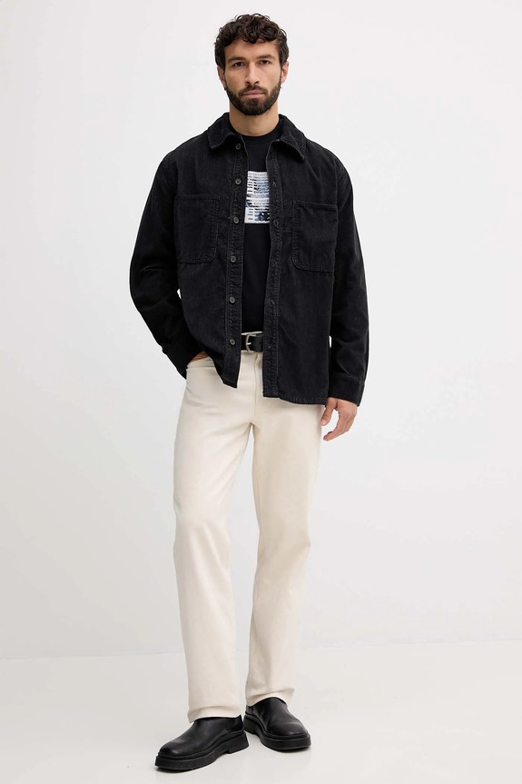 Menčestrová košeľa Armani Exchange XM001588.AF18825 tmavomodrá AW25