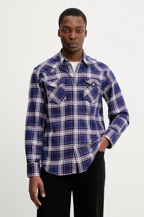 Levi's cămașă cu modele bleumarin 85744.0107