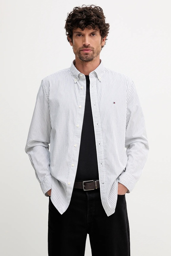 Tommy Hilfiger koszula bawełniana wzorzyste biały MW0MW41399