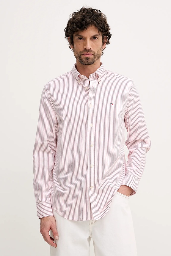 Bavlnená košeľa Tommy Hilfiger regular červená MW0MW41399