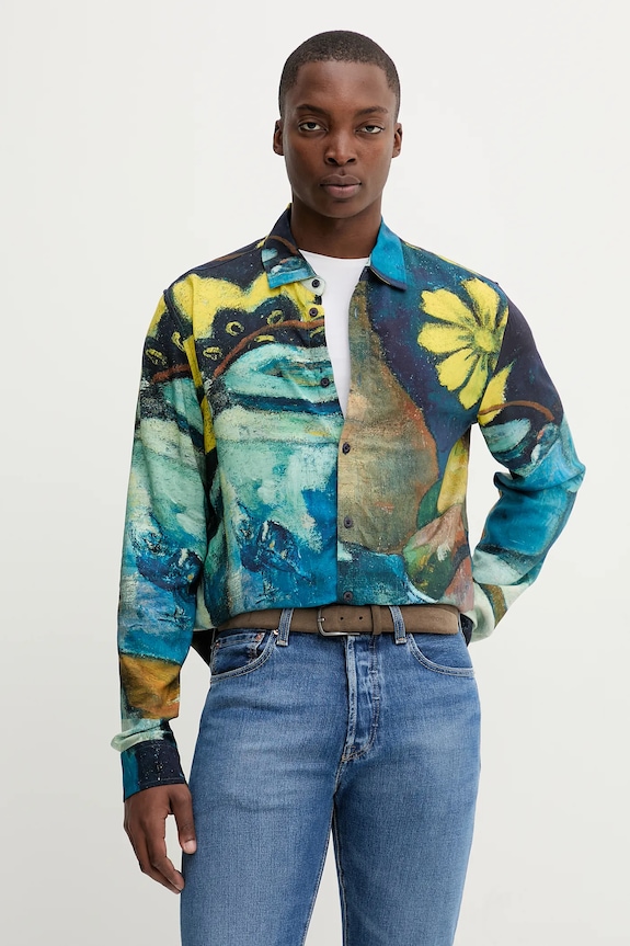 Desigual cămașă JULIO cu modele bleumarin 25WMCW17