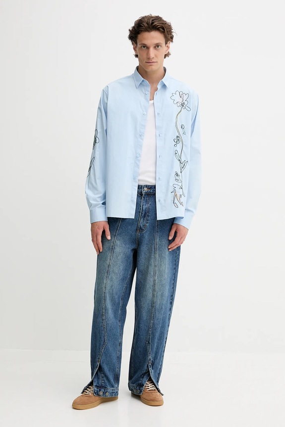 Хлопковая рубашка Desigual GENOVA 25WMCW24 голубой AW25