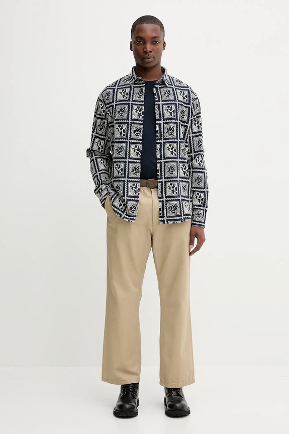 Βαμβακερό πουκάμισο Desigual JACK 25WMCW25 σκούρο μπλε AW25