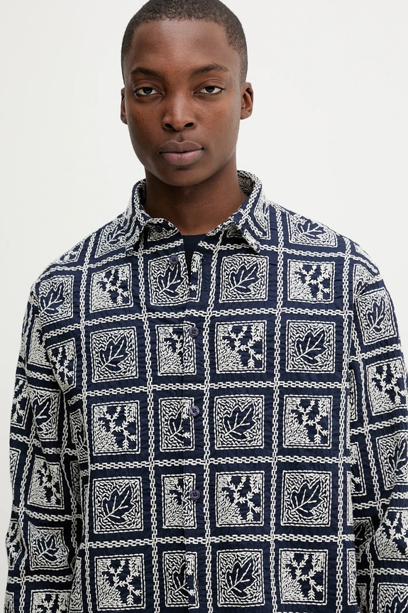 Βαμβακερό πουκάμισο Desigual JACK σκούρο μπλε 25WMCW25