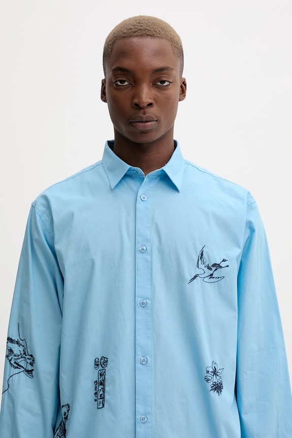 Desigual camicia in cotone LUCCA blu 25WMCW32