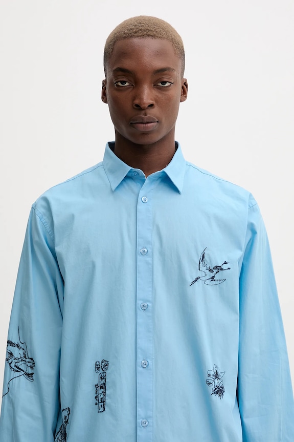 Desigual camicia in cotone LUCCA blu 25WMCW32