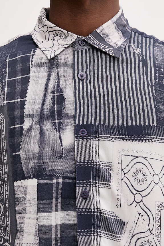 Πουκάμισο Desigual BLUE PATCH 25WMCW40 σκούρο μπλε
