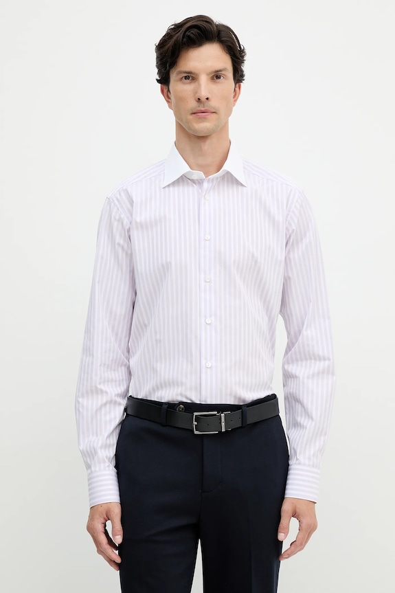 Bavlnená košeľa Eton slim fialová 100013972