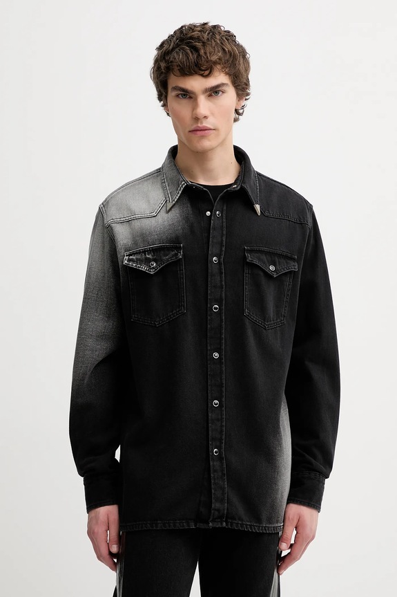 MM6 Maison Margiela koszula jeansowa wzorzyste czarny SH2DT0024.M30011.969