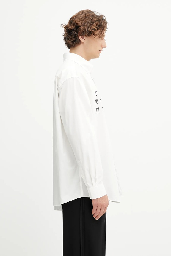 Βαμβακερό πουκάμισο MM6 Maison Margiela λευκό SH0DT0025.MTN085.961