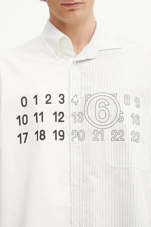 Βαμβακερό πουκάμισο MM6 Maison Margiela SH0DT0025.MTN085.961 λευκό