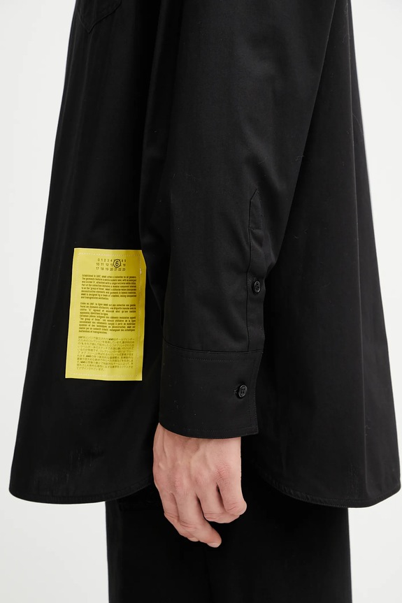 Хлопковая рубашка MM6 Maison Margiela чёрный SH0DT0034.M35480.900