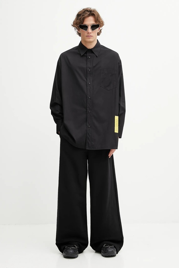 Хлопковая рубашка MM6 Maison Margiela SH0DT0034.M35480.900 чёрный