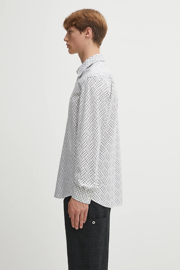 Хлопковая рубашка Kenzo Weave Regular FF65CH4029JD белый AW25