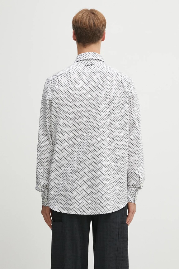 Одежда Хлопковая рубашка Kenzo Weave Regular FF65CH4029JD белый