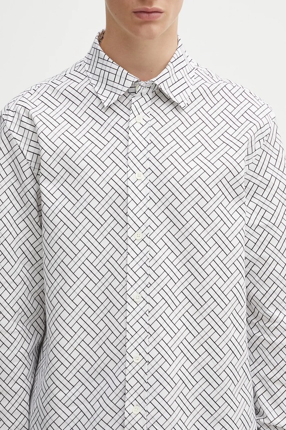 Хлопковая рубашка Kenzo Weave Regular белый FF65CH4029JD