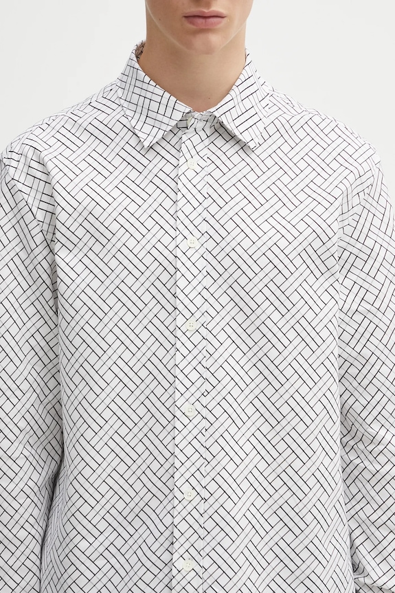 Хлопковая рубашка Kenzo Weave Regular белый FF65CH4029JD