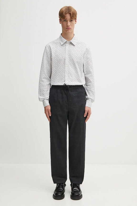 Хлопковая рубашка Kenzo Weave Regular FF65CH4029JD белый
