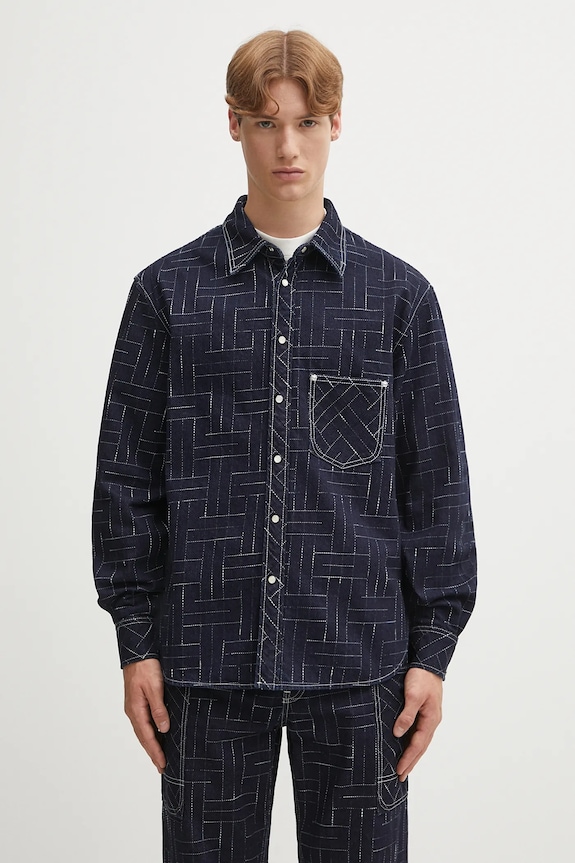 Kenzo denim shirt Weave Casual cotton navy FF65DC4226V1