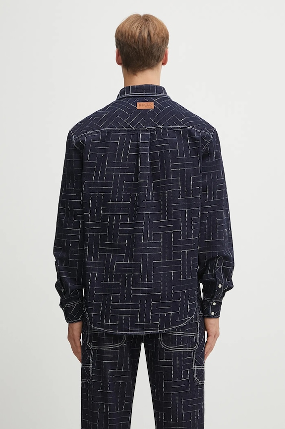 Clothing Kenzo denim shirt Weave Casual FF65DC4226V1 navy