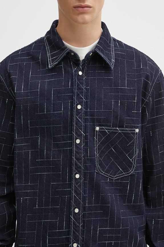 Kenzo denim shirt Weave Casual FF65DC4226V1 navy